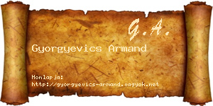Gyorgyevics Armand névjegykártya